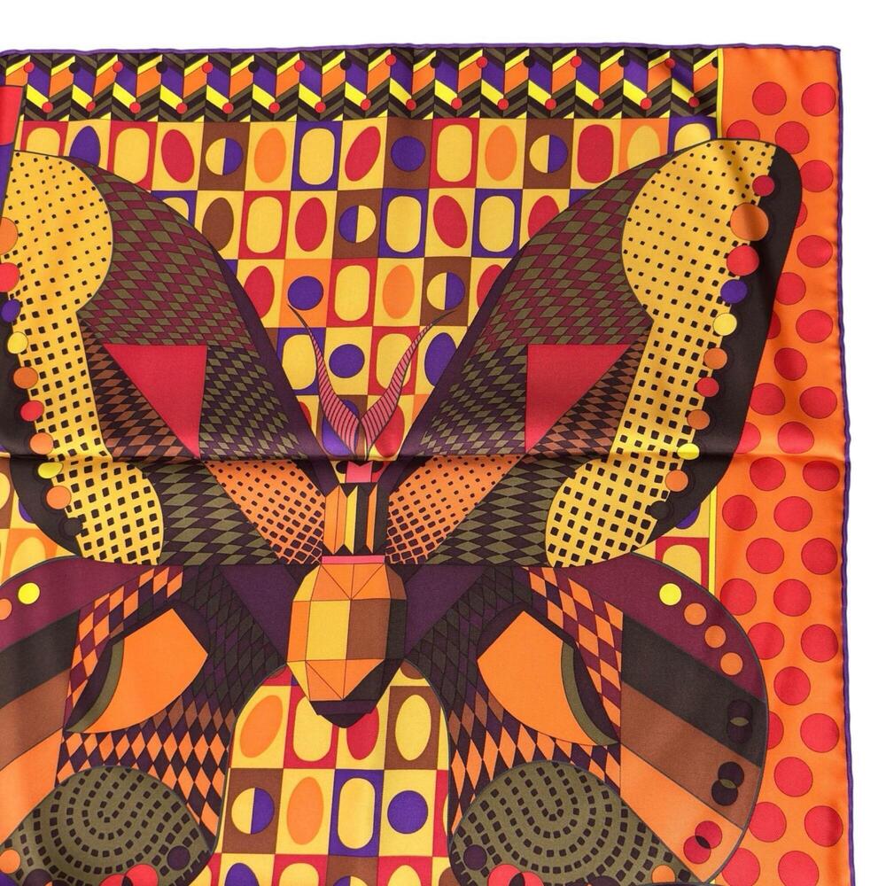 HERMES Authentic Black Silk Scarf - Picture 4 of 9